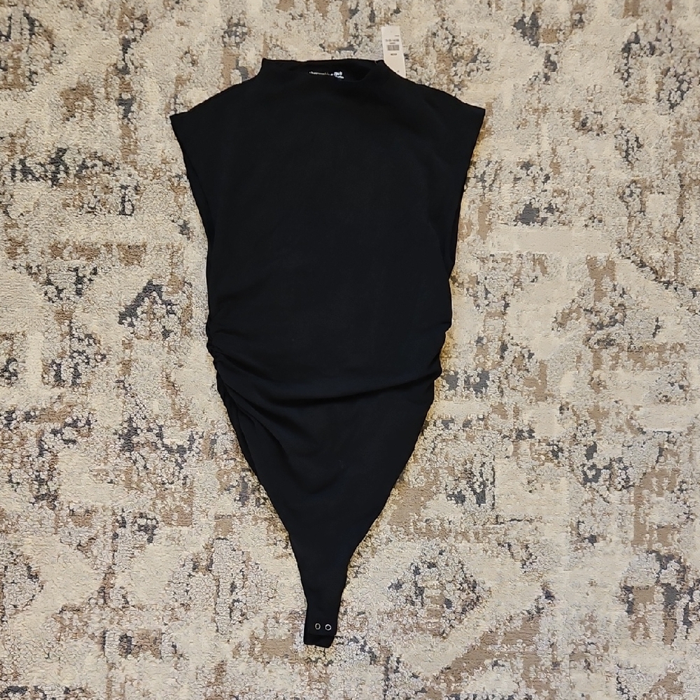 Abercrombie & Fitch Elegant Black Asymmetrical Bodysuit.